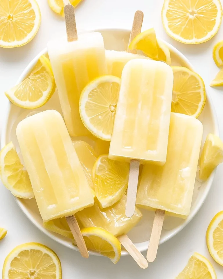 Homemade lemonade popsicles on a sunny afternoon