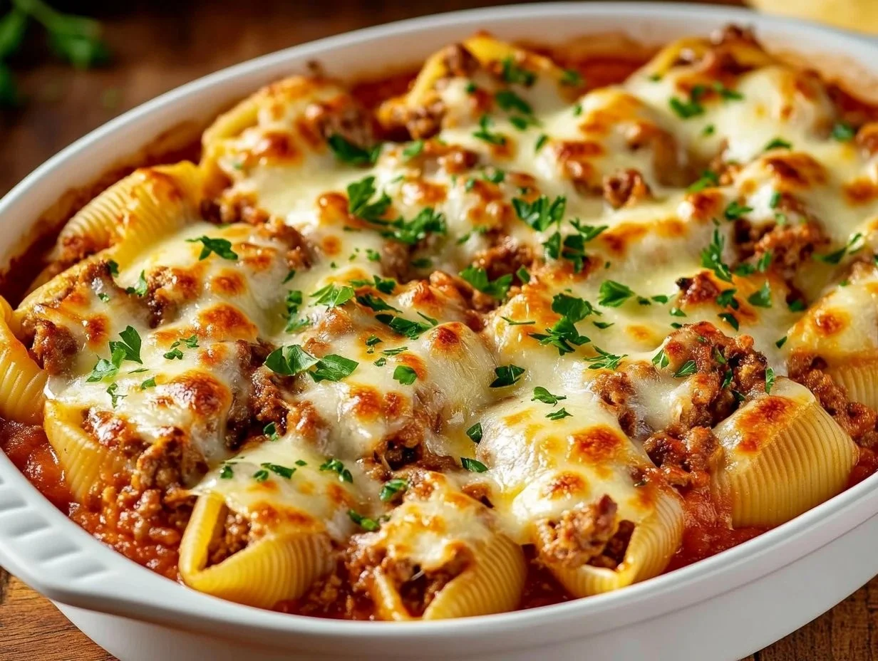 Stuffed Pasta Shells with Ground Beef