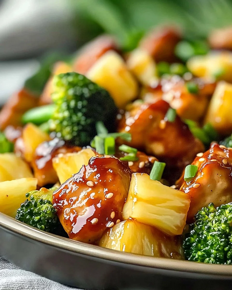 Sweet Sheet Pan Pineapple Chicken and Broccoli - thegirlskitchen