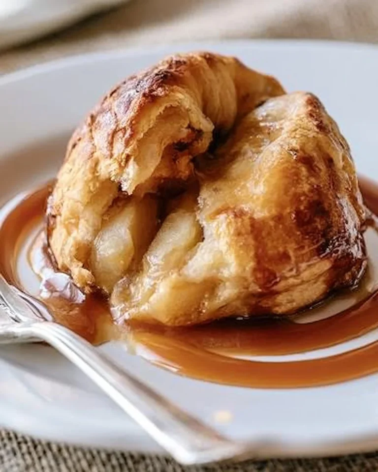 Delicious homemade apple dumplings with flaky pastry and sweet apple filling