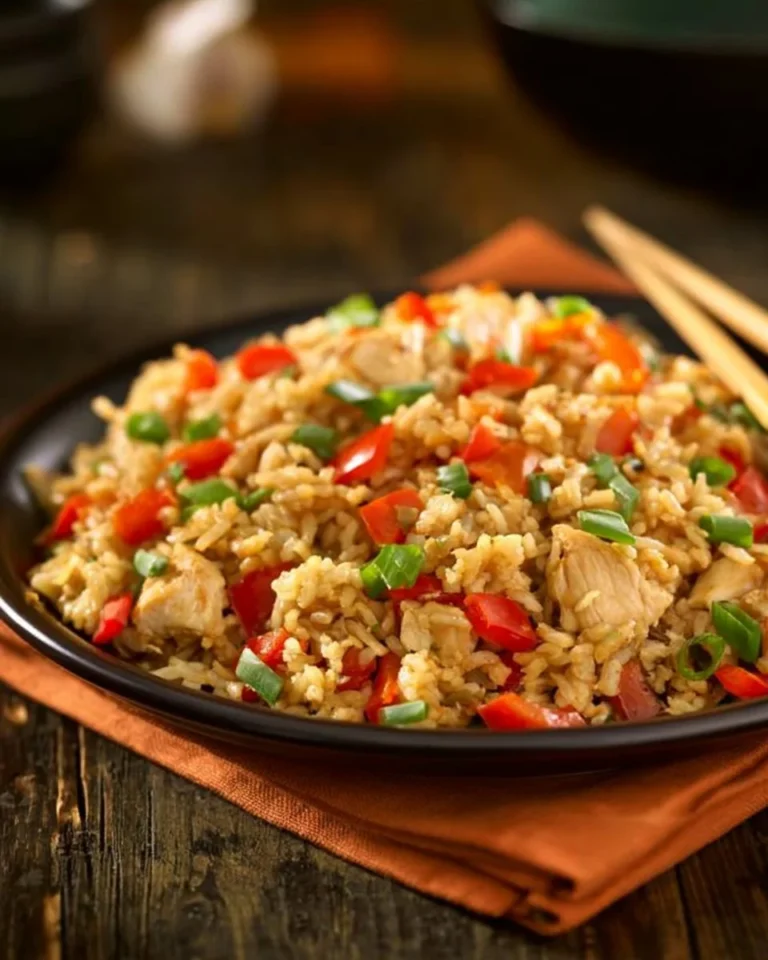 Delicious Asian restaurant inspired fried rice served in a bowl