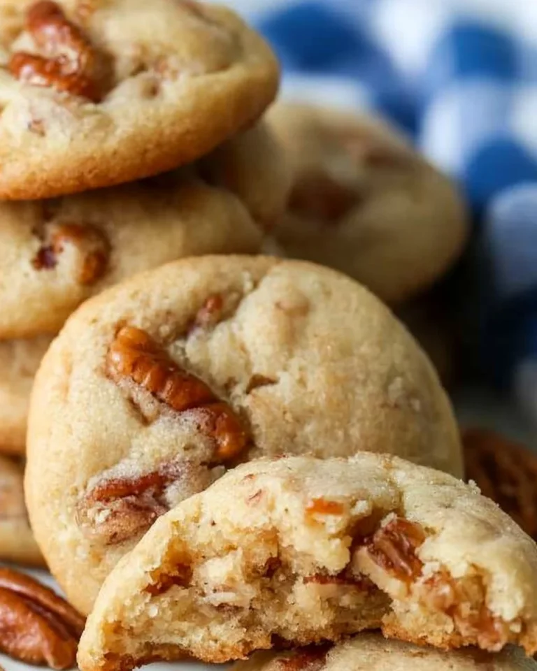 Delicious Butter Pecan Cookies on a plate, perfect for dessert.