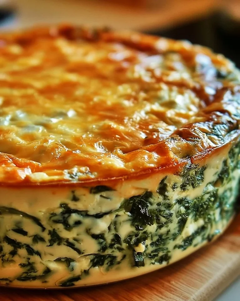 Cottage Cheese and Spinach Crustless Quiche served on a plate