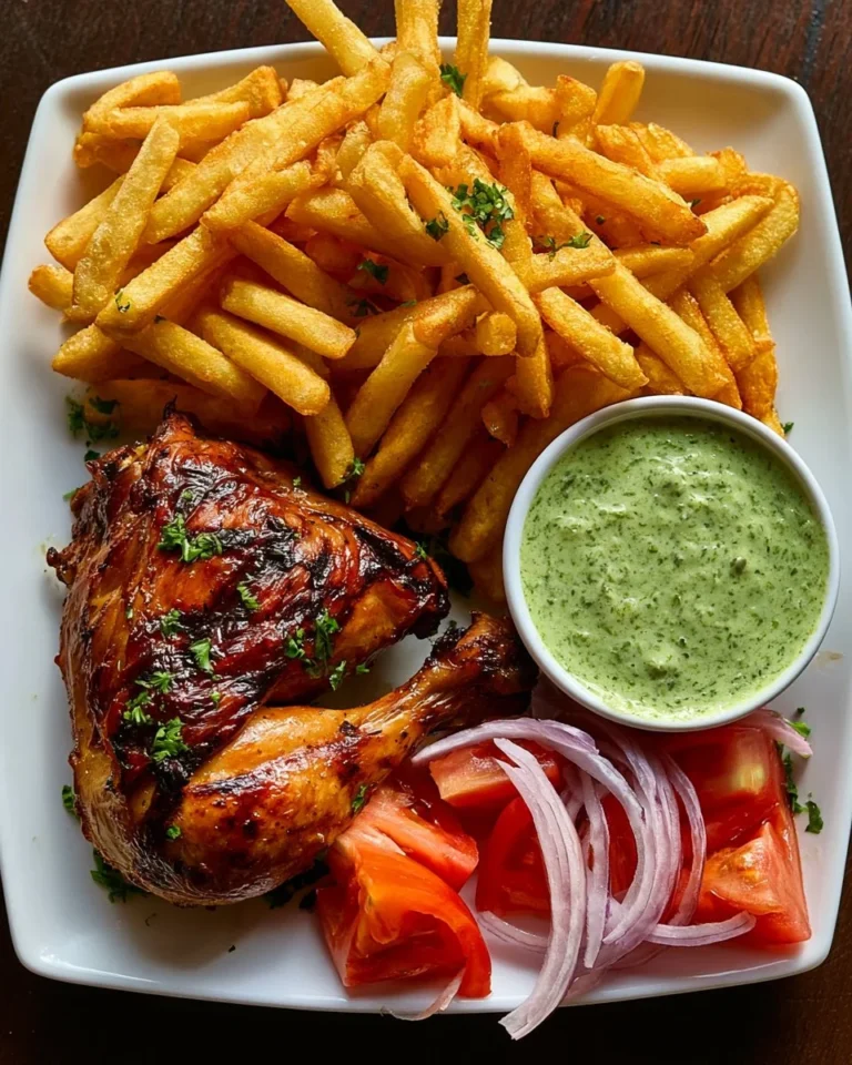Delicious creamy roast chicken plate served with fresh vegetables and herbs