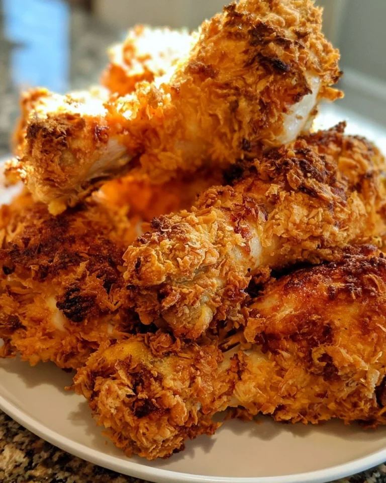 Crispy cheesy fried chicken drumsticks ready to be served