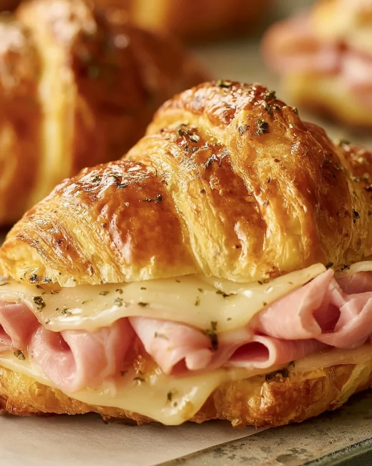 Delicious croissant sandwiches filled with fresh ingredients