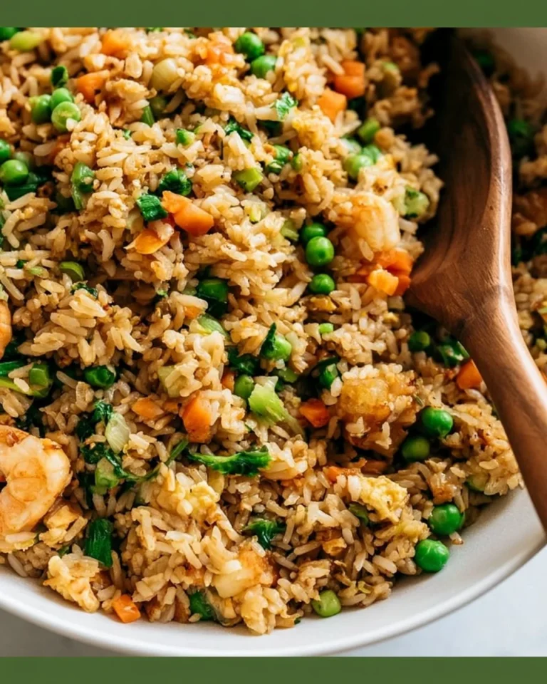 Delicious easy fried rice with vegetables and eggs in a bowl