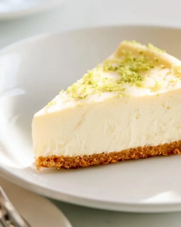 Easy no-bake key lime pie with fresh lime slices on top