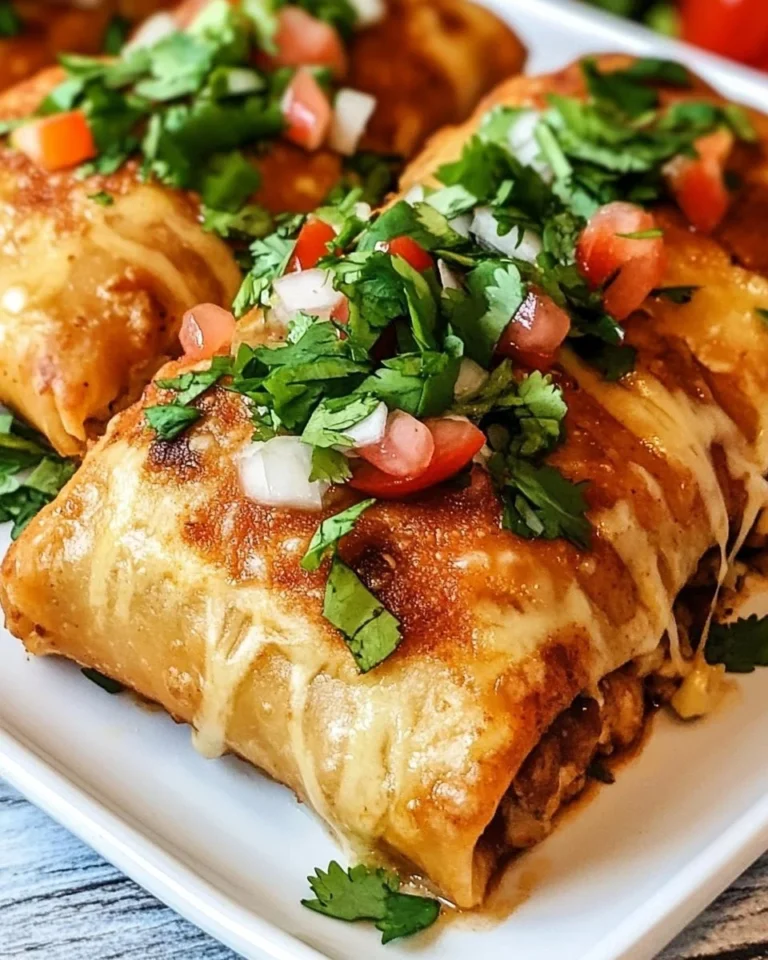 Delicious homemade chicken chimichangas served with salsa and toppings
