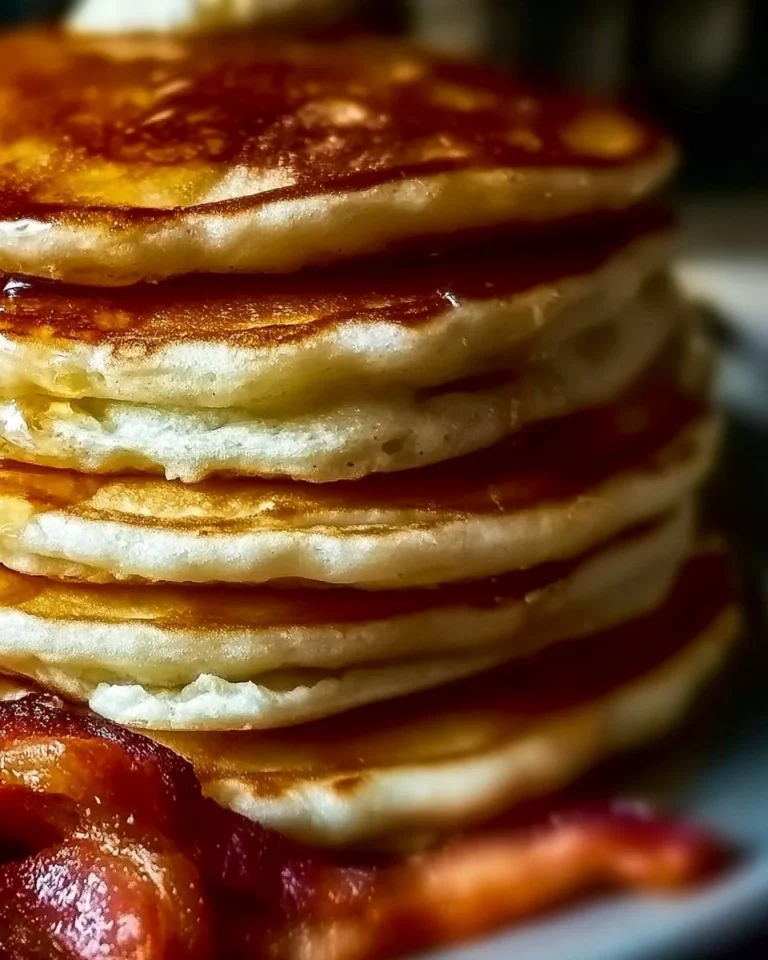 Fluffy pancakes served with crispy bacon for a kid-approved breakfast