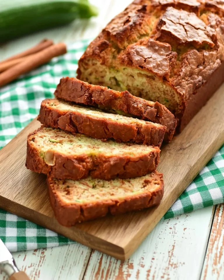 Moist cinnamon swirl zucchini bread with a golden crust and rich swirls