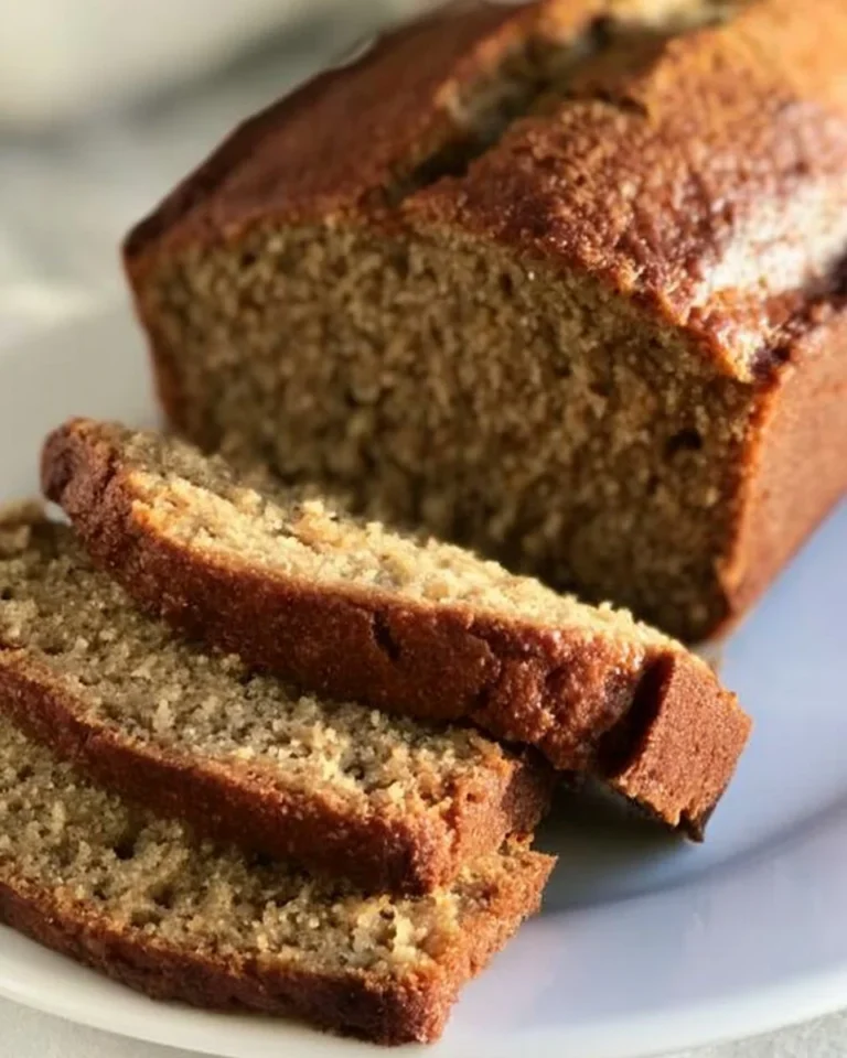Slice of homemade Mom's Zucchini Bread on a wooden cutting board