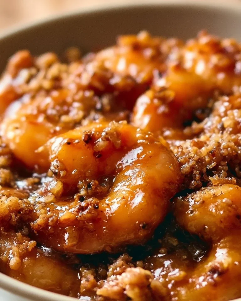 Delicious homemade apple crisp served warm with a crunchy topping.