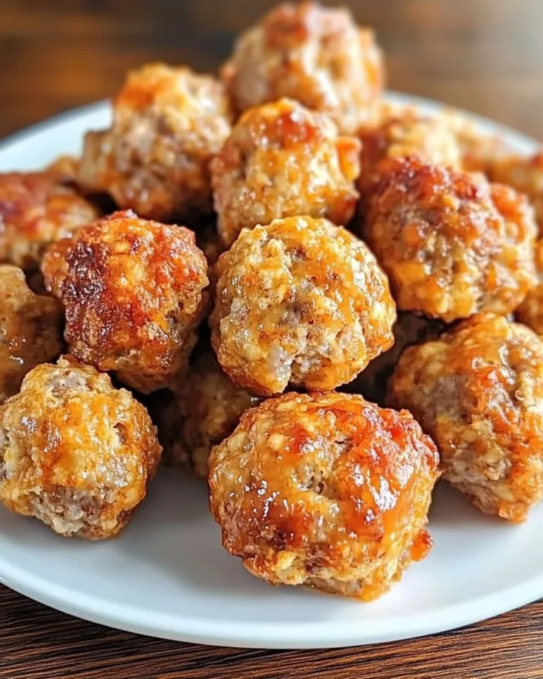 Delicious Bisquick sausage balls served on a platter