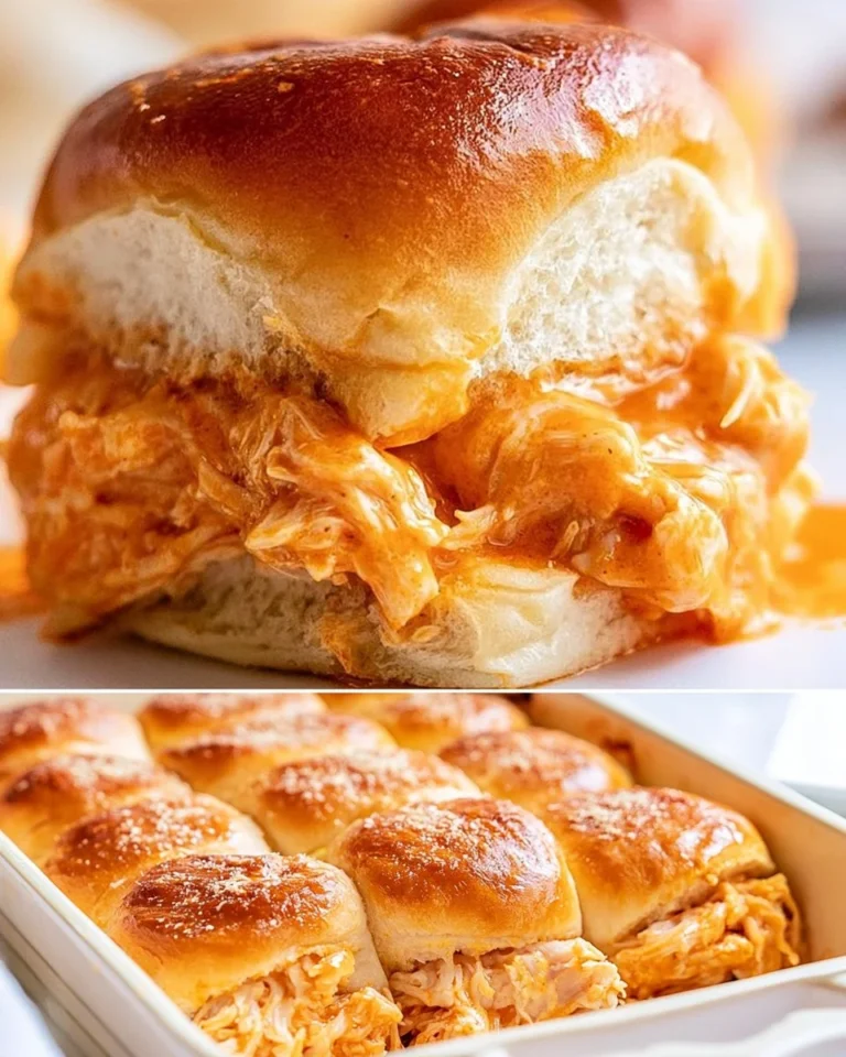 Buffalo Chicken Sliders served on a platter with fresh veggies