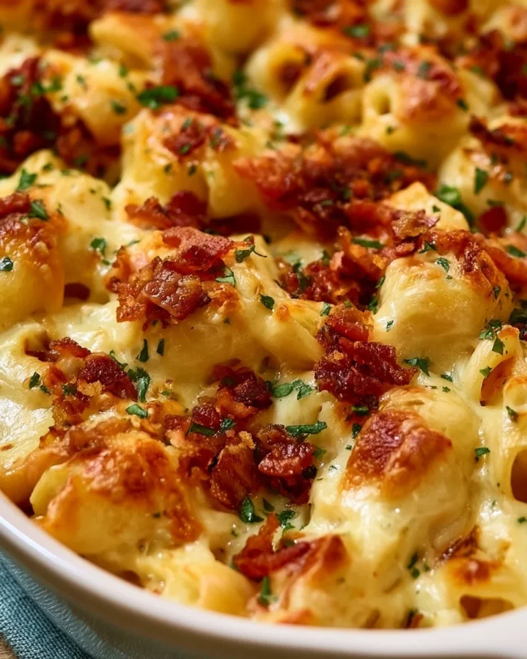 Delicious Crazy Good Casserole topped with crunchy breadcrumbs and cheese