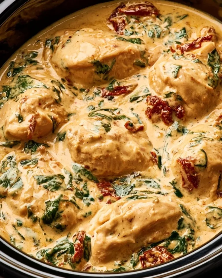 Crockpot Tuscan Chicken served with fresh herbs and tomatoes