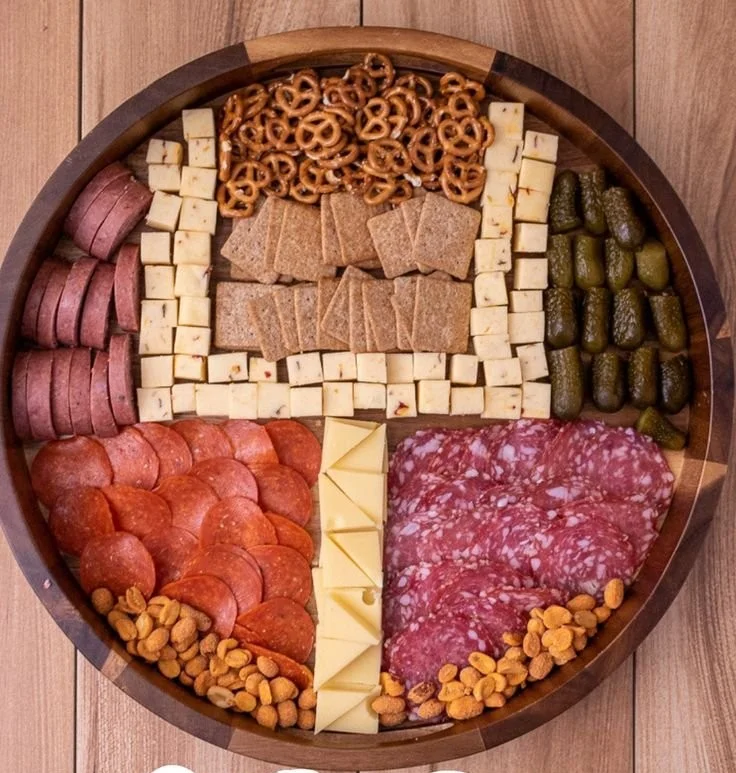 Delicious Football Charcuterie Board with meats and cheeses for game day