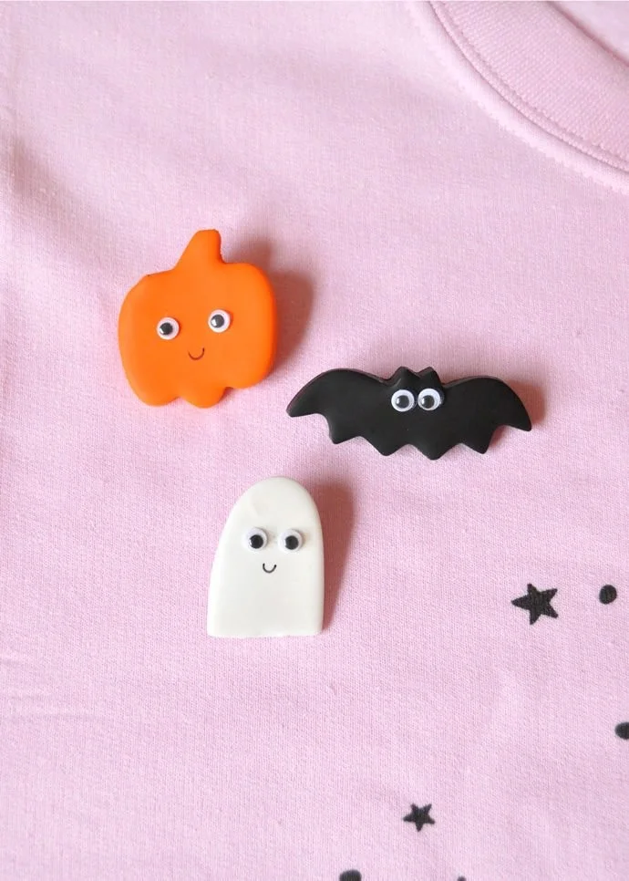 Colorful Halloween clay decorations for creative home decor