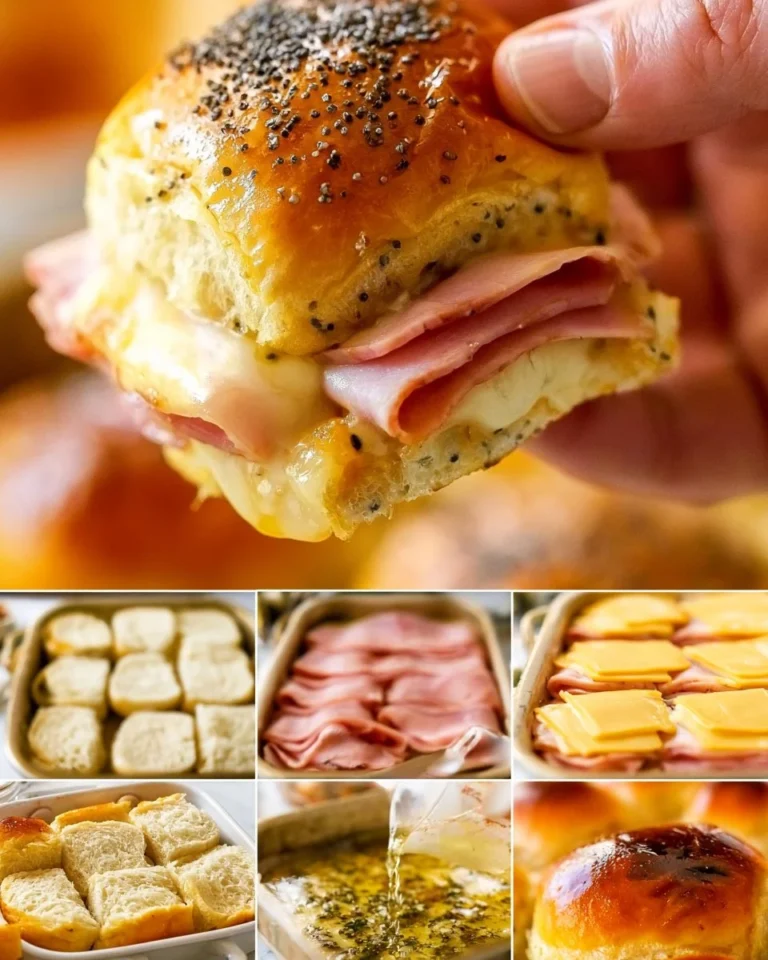 Delicious Ham and Cheese Sliders served on a platter with herbs and condiments