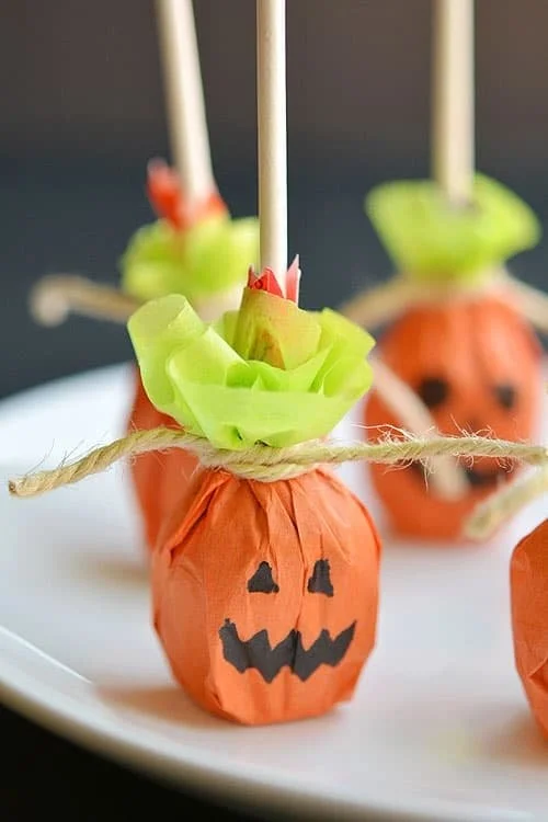 Colorful Lolly Pop Pumpkins for Halloween decoration