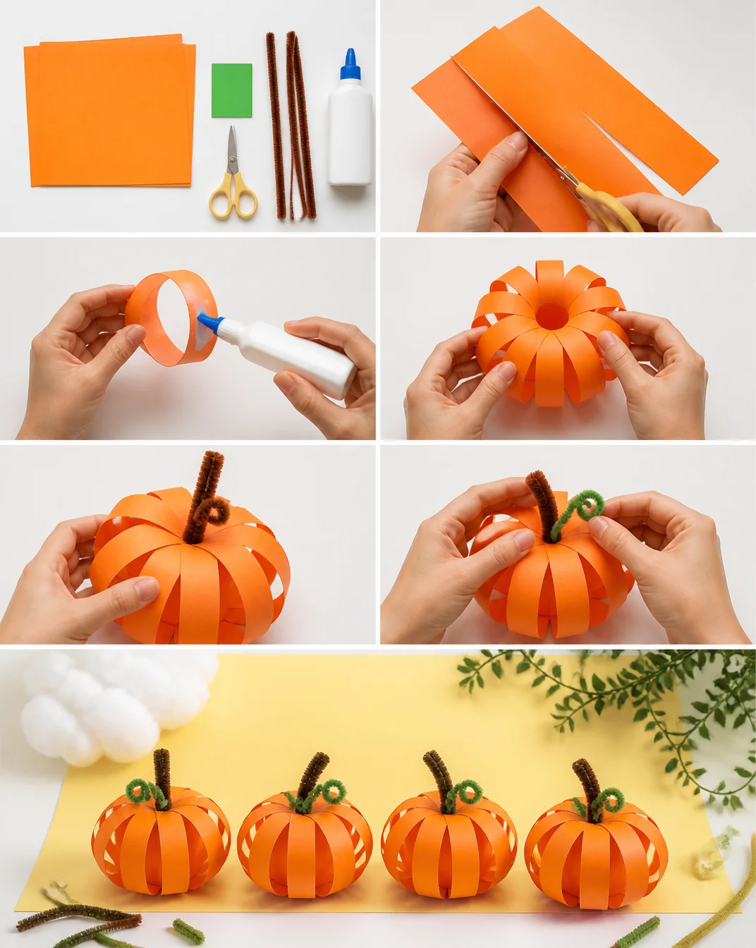 3D Paper Pumpkin Craft