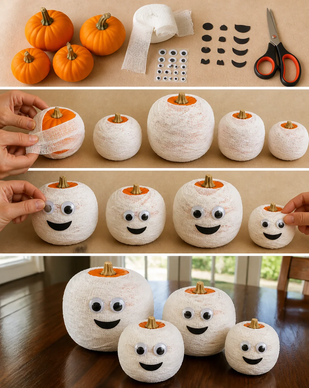 Family of Pumpkin Mummies