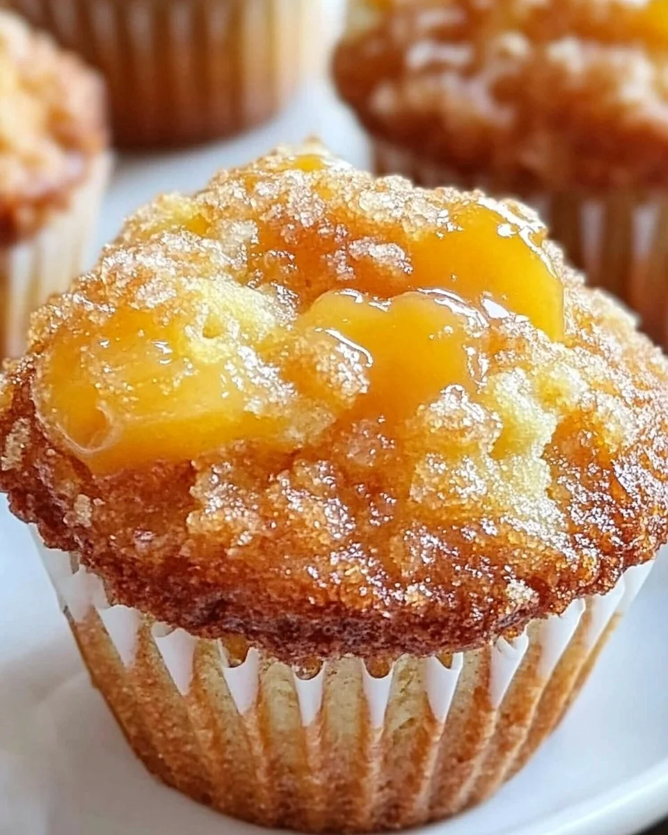 Homemade Peach Cobbler Muffins